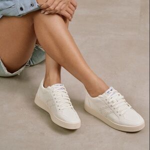 THE Classic All-White Stitched Sneakers